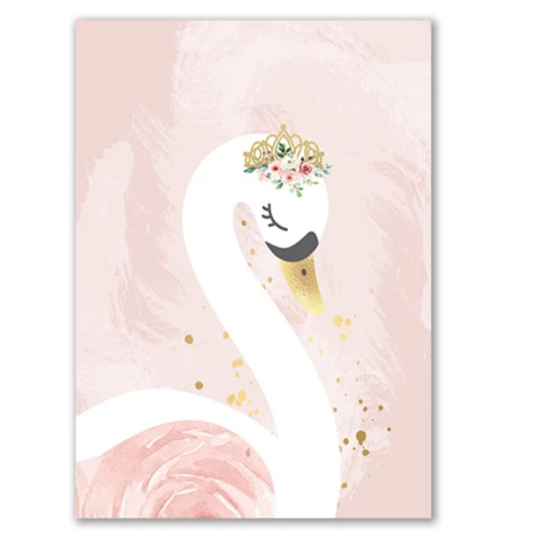 Cygne Rose Couronne Fleur - Décoration Chambre de Bébé et enfant