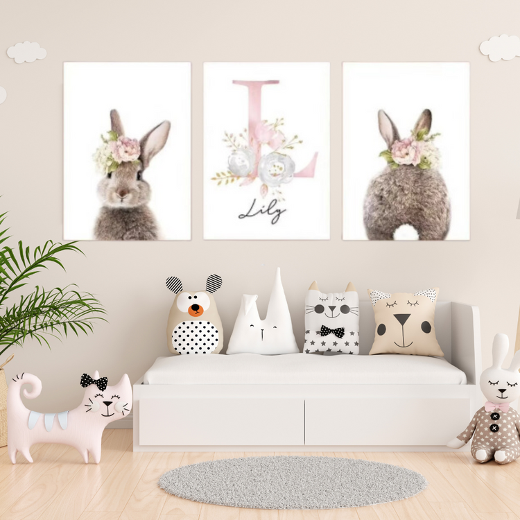 Affiche lapin – décoration murale chambre bébé mixte