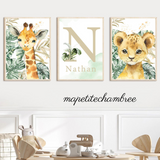 Savane Jungle Beige Nature - Décoration Chambre Bébé et Enfant