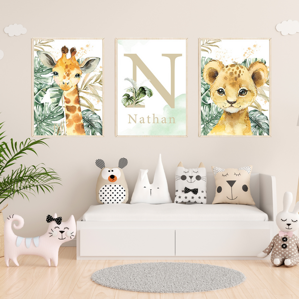 Savane Jungle Beige Nature - Décoration Chambre Bébé et Enfant