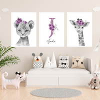 Savane Violet Sombre - Décoration Chambre Bébé et Enfant