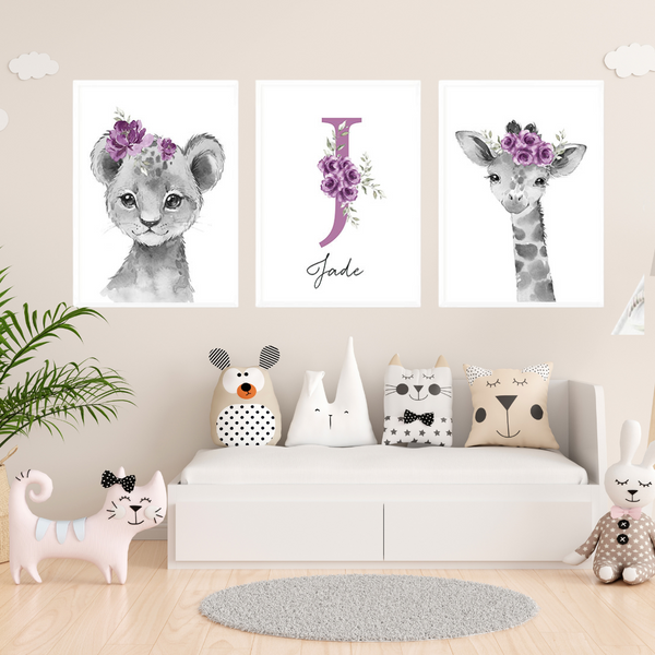 Savane Violet Sombre - Décoration Chambre Bébé et Enfant