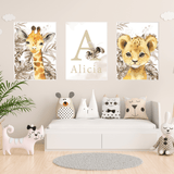 Savane Jungle Fleur Marron - Décoration Chambre de Bébé et enfant