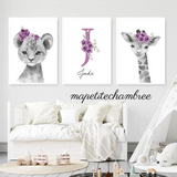 Savane Violet Sombre - Décoration Chambre Bébé et Enfant