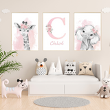 Savane Fond rose claire - Décoration Chambre de Bébé et enfant