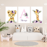 Savane Fleur Violette - Décoration Chambre de Bébé et enfant